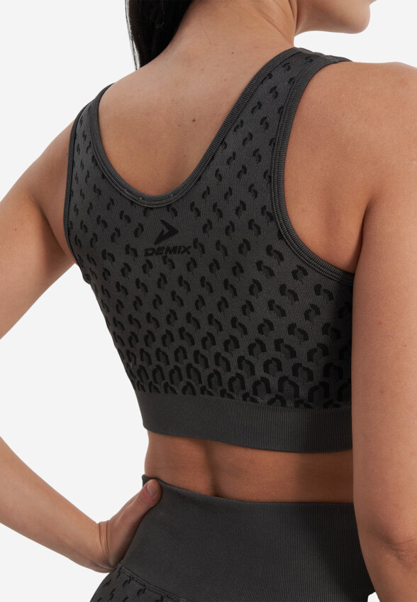 Топ бра спортивный Demix HighFlow Seamless Longline, Серый