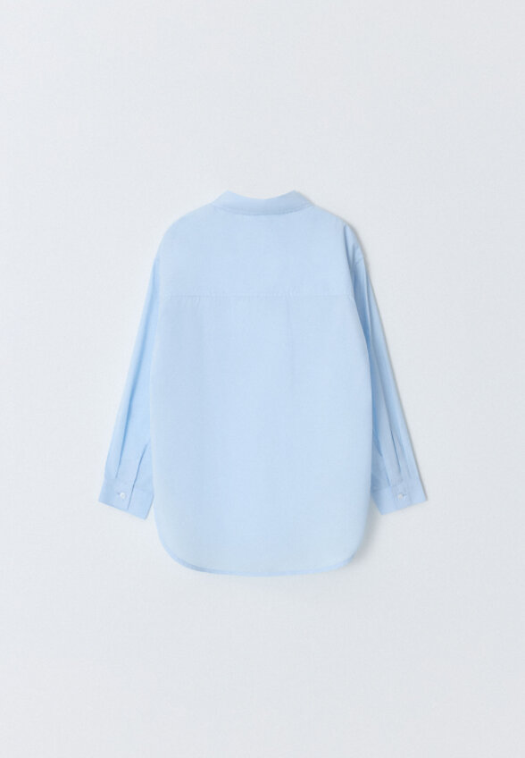 Удлиненная рубашка из смесового модала для девочек