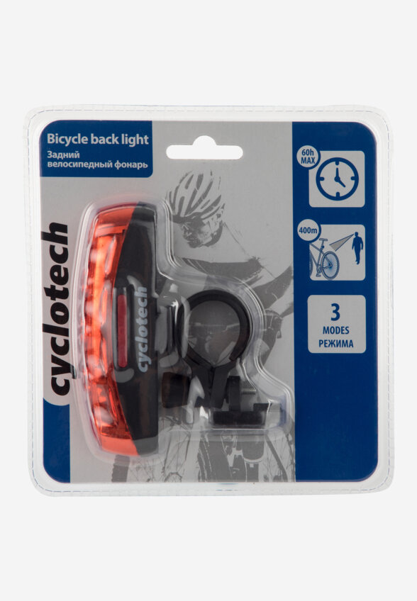 Фонарь велосипедный задний Cyclotech CRL-2, Черный