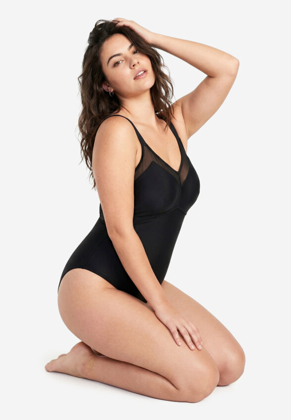 Купальник слитный женский Speedo Mesh Detail, Черный
