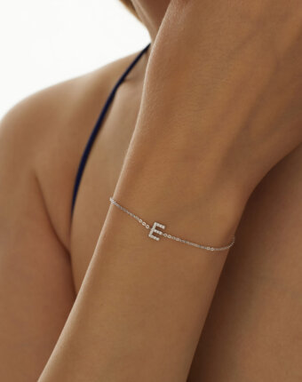 Серебряный браслет с буквой E MIESTILO MIE женщинам