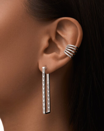 Крупный кафф из серебра с фианитами Гэтсби MIE женщинам