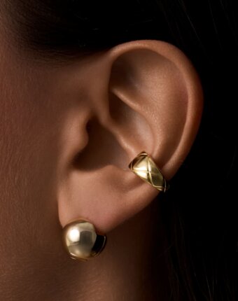 Серьги-шары из серебра в покрытии желтое золото MIE женщинам