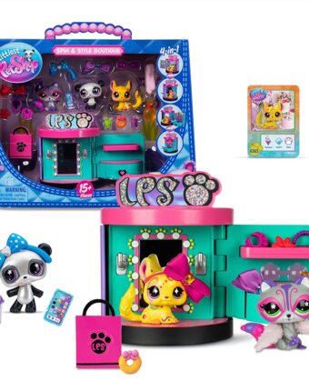 Большой игровой набор LITTLEST PET SHOP "Сюжет", Станция стиля, панда, шиншилла, енот детям