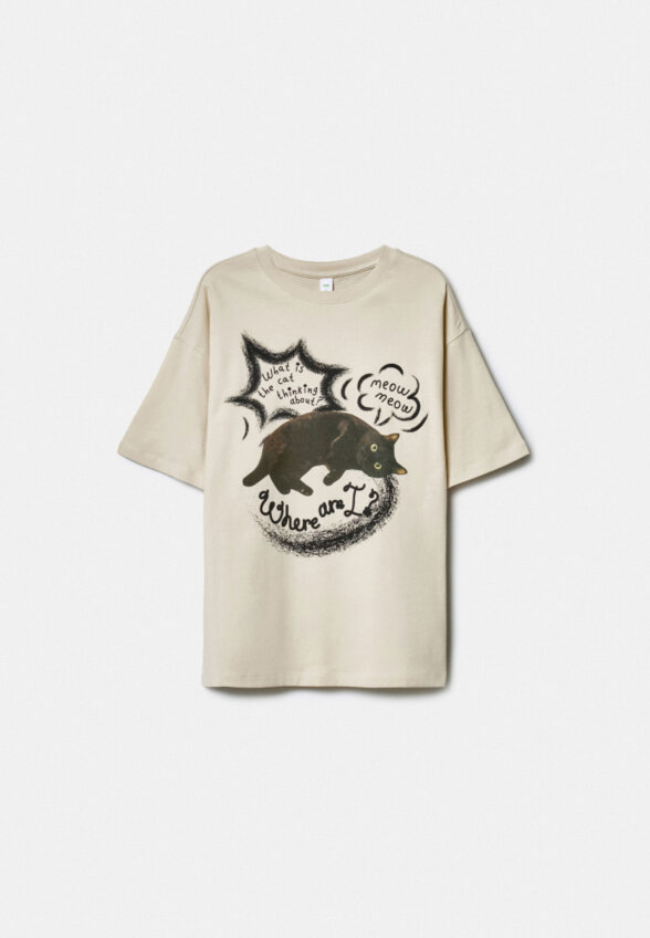 Футболка оверсайз с принтом для девочек