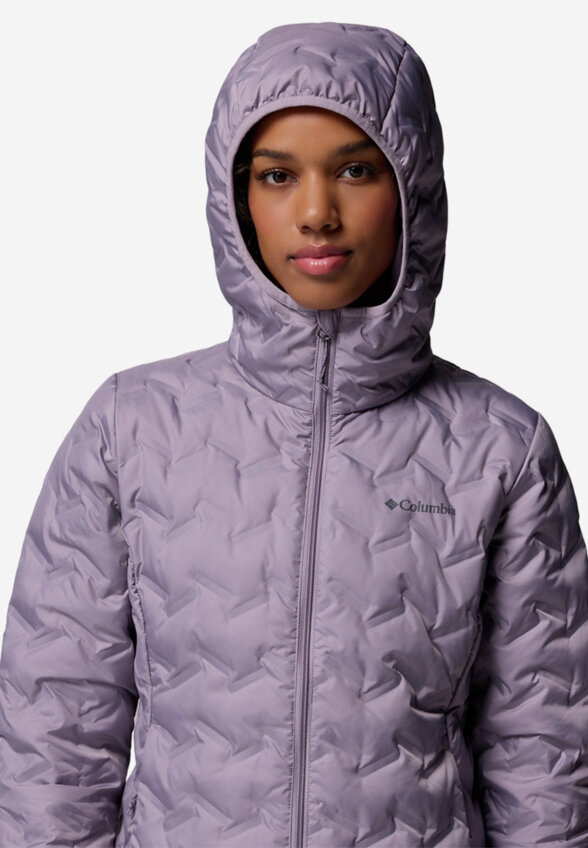 Ультралегкий пуховик женский Columbia Delta Ridge II Long Down Jacket, Розовый