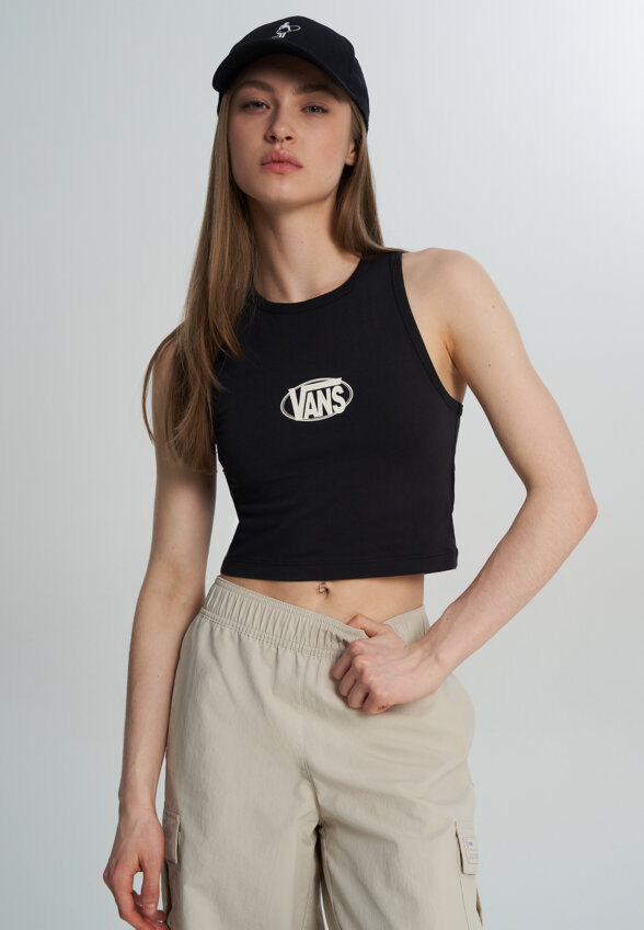 Майка женская Vans Oval Logo Tank, Черный