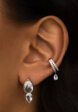 Серебряные серьги-пусеты МАЙЯ П с горным хрусталем MIE5  - превью