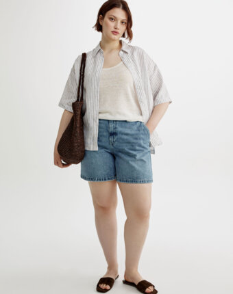 Джинсовые шорты багги на резинке женщинам