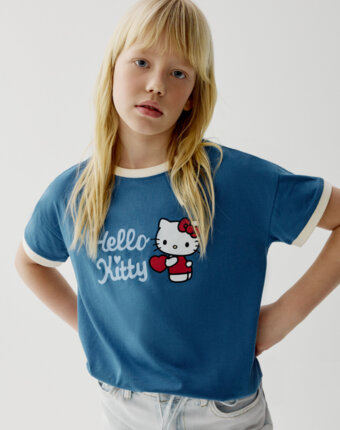 Футболка с принтом Hello Kitty для девочек детям