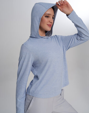 Худи женское Mountain Hardwear Sunblocker Long Sleeve Hoody, Голубой женщинам