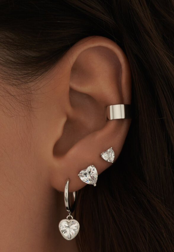 Серебряные серьги с фианитами Ангел MIE