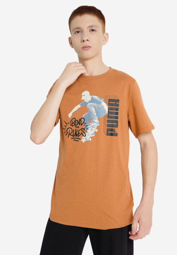 Футболка для мальчиков PUMA Mid90 S Graphic, Бежевый