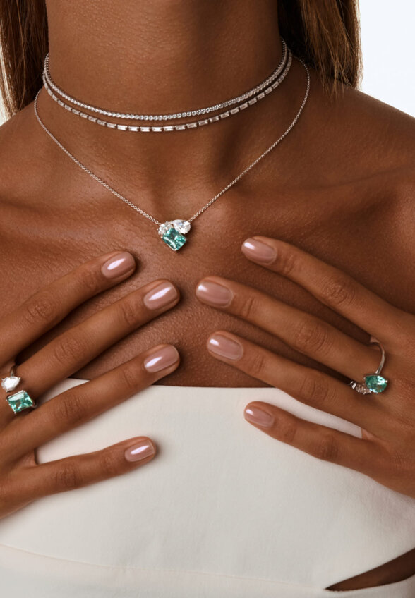 Серебряное колье СВОБОДА с фианитами MIE