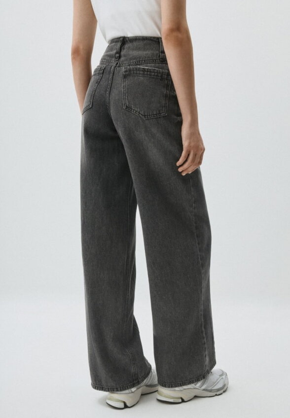 Джинсы Wide Leg с рельефными швами