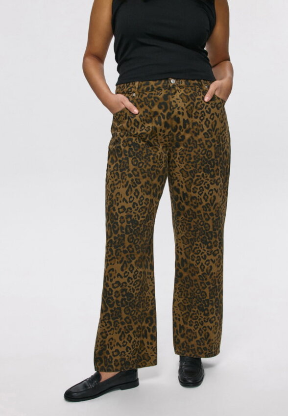 Леопардовые джинсы Straight Fit