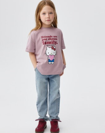 Футболка с принтом Hello Kitty для девочек детям