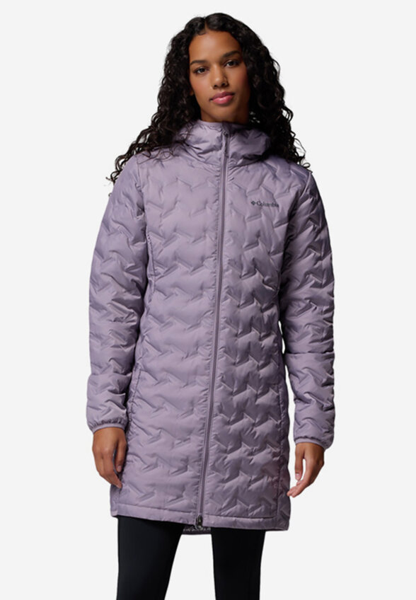 Ультралегкий пуховик женский Columbia Delta Ridge II Long Down Jacket, Розовый