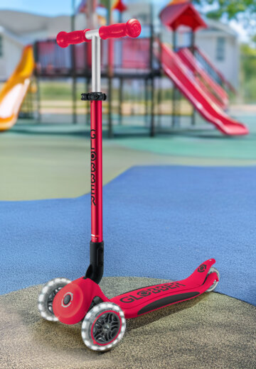 Самокат детский Globber Primo Foldable Plus Lights, Красный