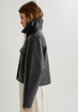 Куртка из экокожи с декоративной шнуровкой9  - превью