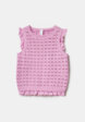 Вязаный топ из ажурного трикотажа для девочек4  - превью
