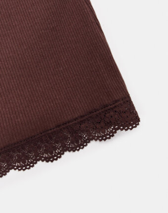 Домашние шорты в рубчик с оборкой женщинам
