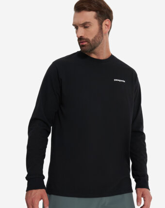Лонгслив мужской Patagonia Logo, Черный женщинам