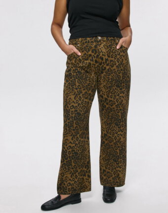 Леопардовые джинсы Straight Fit женщинам