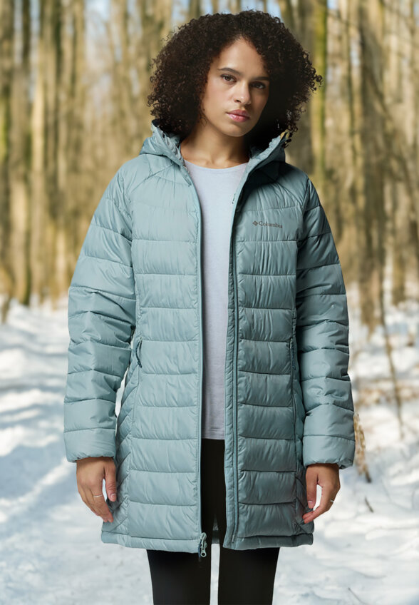 Ультралегкий пуховик женский Columbia Powder Lite II Mid Jacket, Голубой