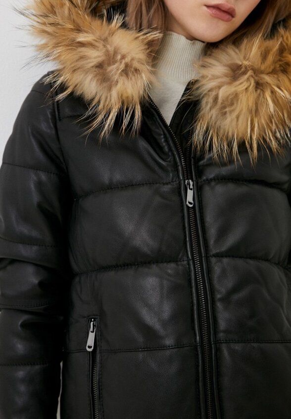 Куртка кожаная утепленная Снежная Королева