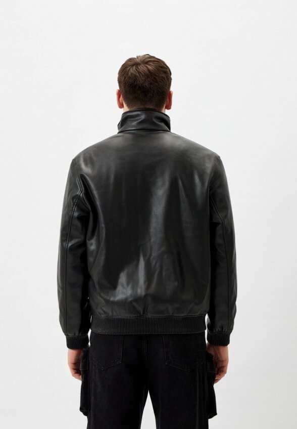 Куртка кожаная утепленная Hugo