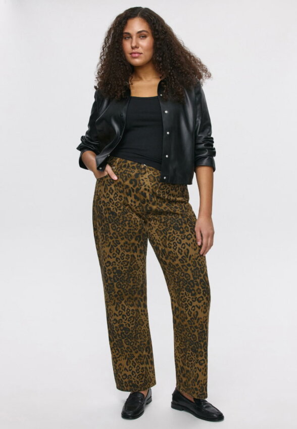 Леопардовые джинсы Straight Fit