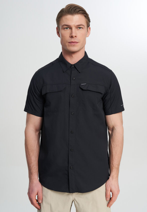Рубашка с коротким рукавом мужская Columbia Silver Ridge 2.0 Short Sleeve Shirt, Черный
