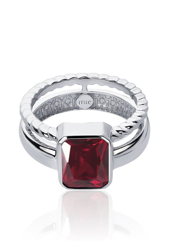 Крупное серебряное кольцо Бургунди MIE