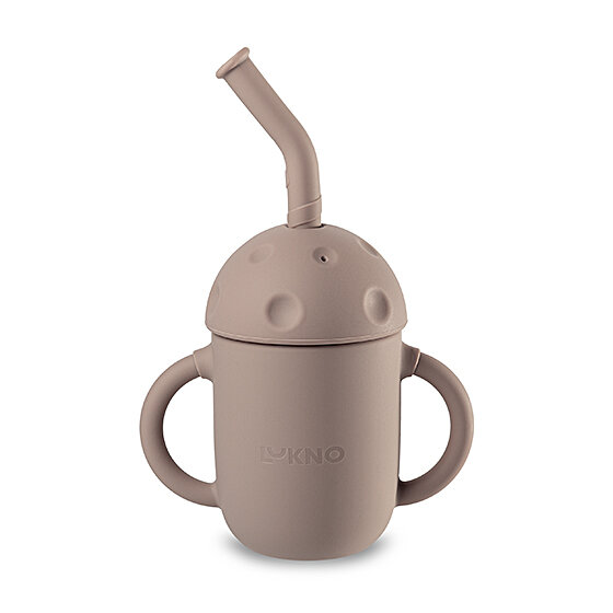 Поильник мини с крышкой и трубочкой LUKNO, теплый песок