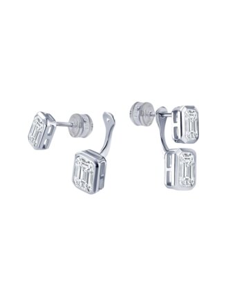 Серебряные серьги-трансформеры ПОЛНОЧЬ с фианитами MIE женщинам