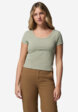 Футболка женская Columbia Pinetown Canyon Rib SS Tee, Зеленый1  - превью