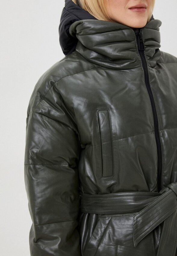 Куртка кожаная утепленная Снежная Королева