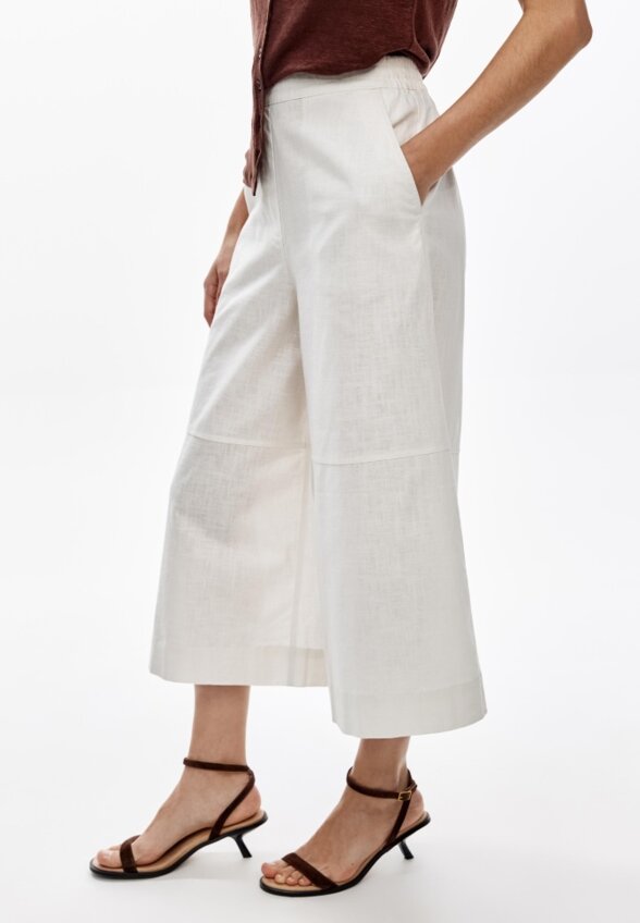 Брюки-кюлоты из смесового льна
