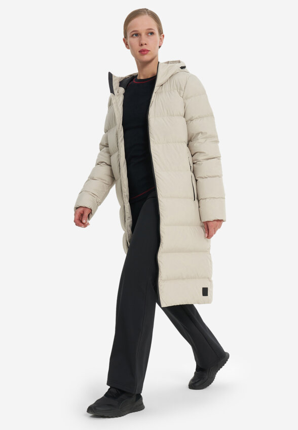 Пальто пуховое женское Jack Wolfskin Frozen Palace, Бежевый