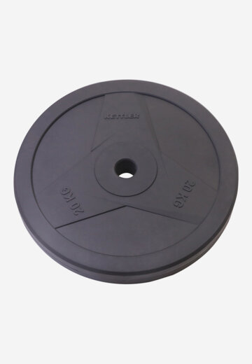 Диск чугунный обрезиненный KETTLER, 20 кг, Черный