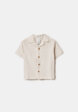 Рубашка из хлопка и льна в полоску для мальчиков4  - превью