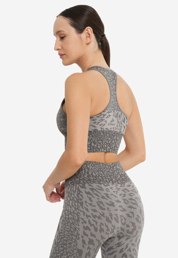 Топ бра спортивный Demix HighFlow Yoga Seamless Longline, Серый