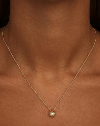 Серебряное колье с подвеской-каплей в покрытии желтое золото MIE женщинам