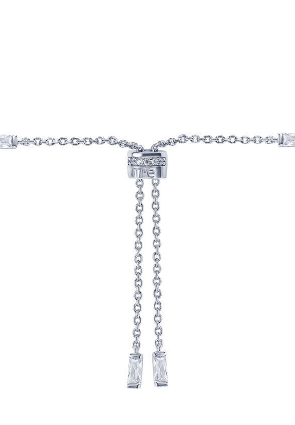 Серебряный браслет ПОЛНОЧЬ с голубым фианитом в огранке Эмеральд MIE