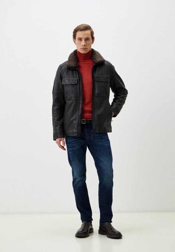 Куртка кожаная утепленная Camel active