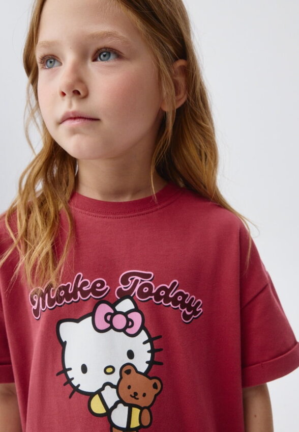 Футболка с принтом Hello Kitty для девочек