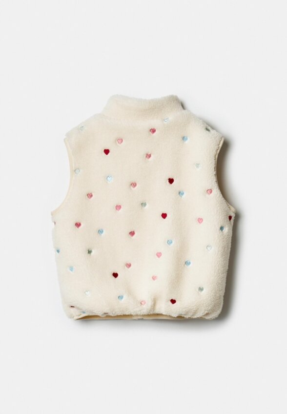 Жилет из искусственного меха с вышивкой для девочек