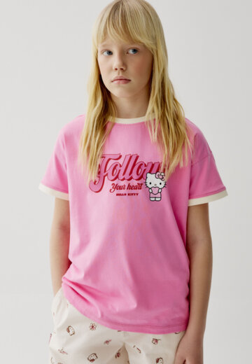 Футболка с принтом Hello Kitty для девочек