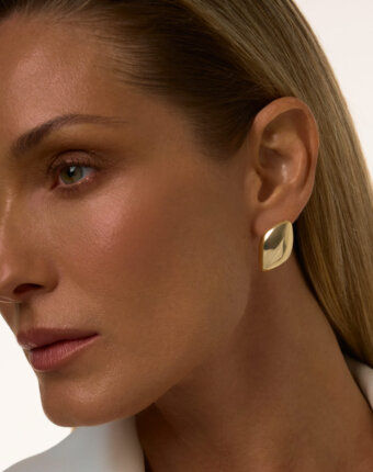 Серьги-ромбы ПЕНЕЛОПА из серебра в покрытии желтое золото MIE женщинам